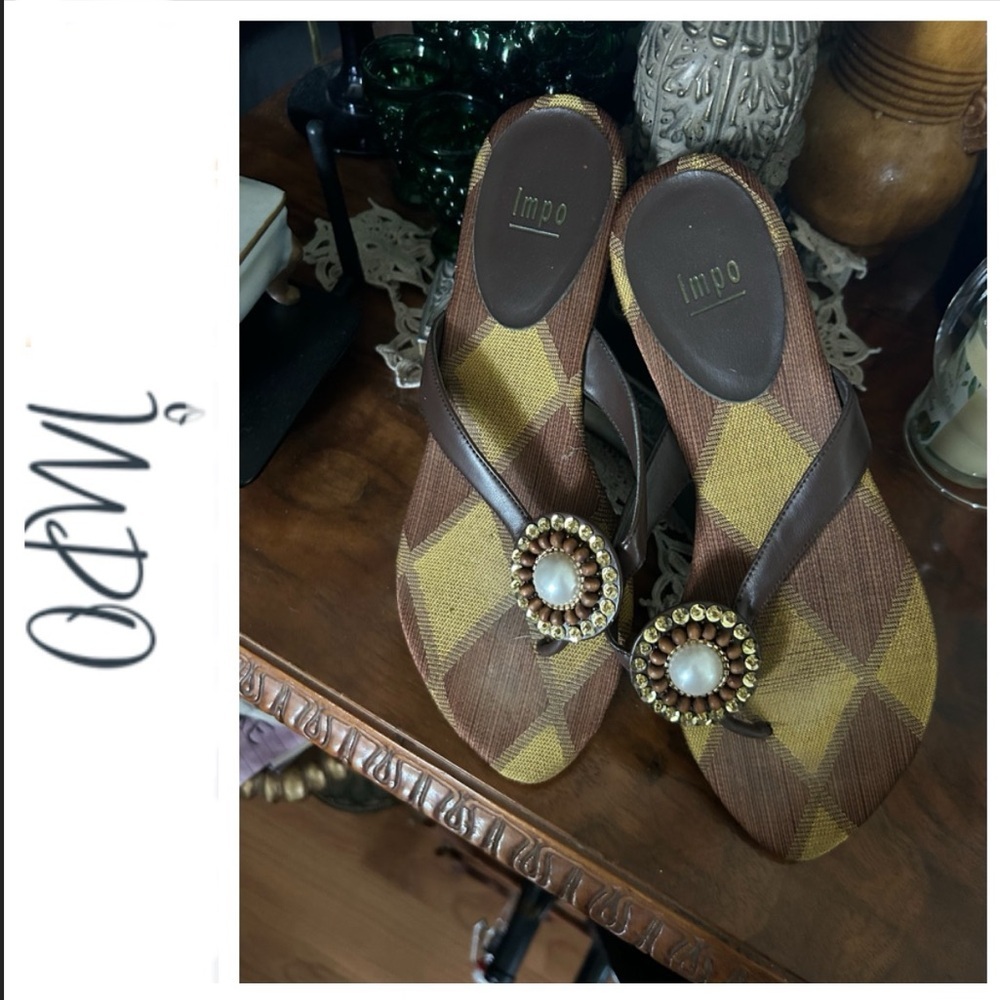 Brown Embellished Sandals